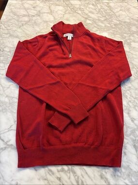 Amazon Essentials Men’s Red Zip-Up Sweater